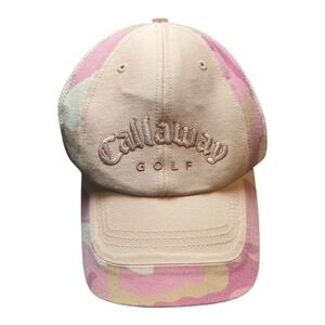 Vintage Callaway Golf Pink Camo netback baseball cap‎ adjustable OS